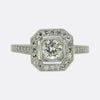 Art Deco Style 0.37 Carat Cushion Diamond Cluster Ring