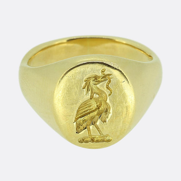 Vintage Rooster Intaglio Signet Ring