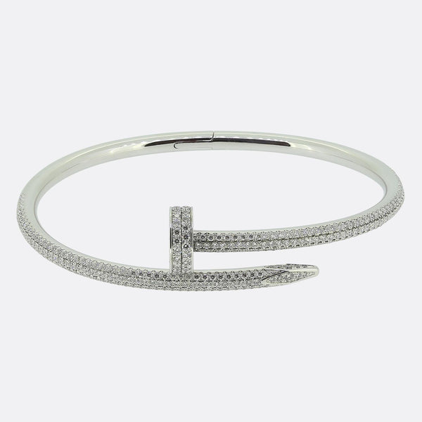 Cartier Classic Model Juste Un Clou Diamond Bangle Size 17