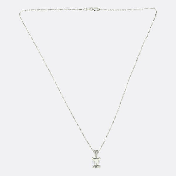 1.00 Carat Rectangular Step-Cut Diamond Necklace