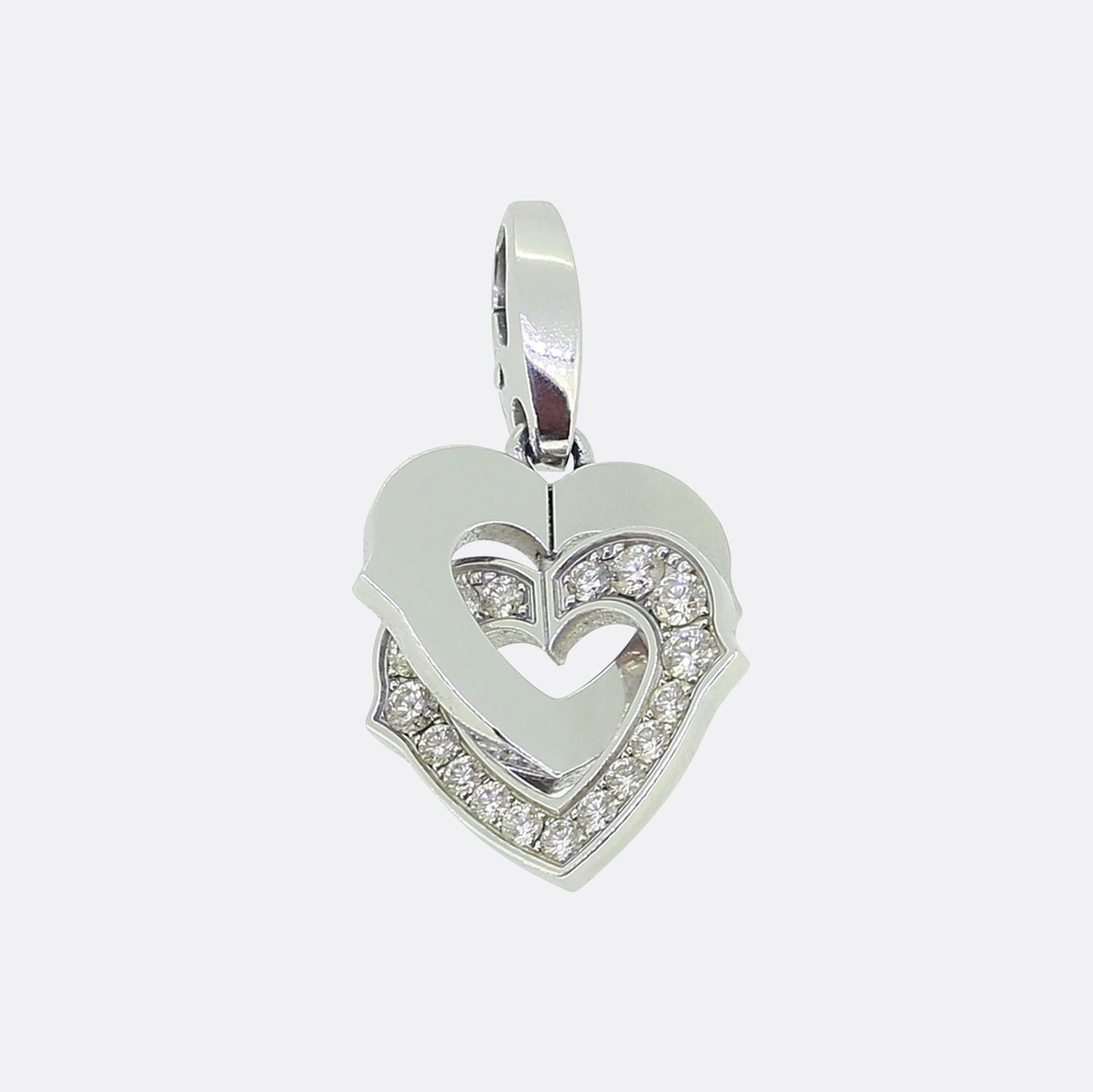 Cartier Double Heart Diamond Charm Pendant