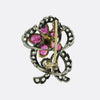 Victorian Burmese Ruby and Diamond Flower Brooch