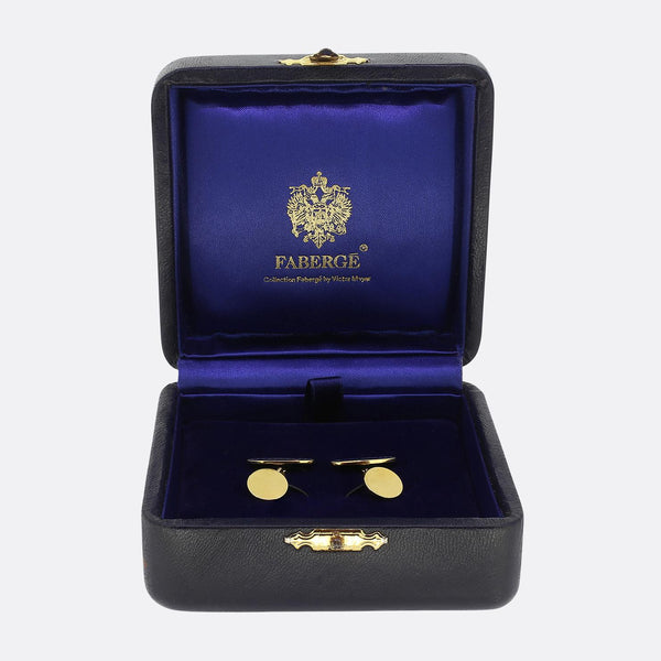 Fabergé Blue Enamel Chain Link Cufflinks