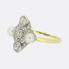 Art Deco Natural Pearl and Diamond Cluster Ring
