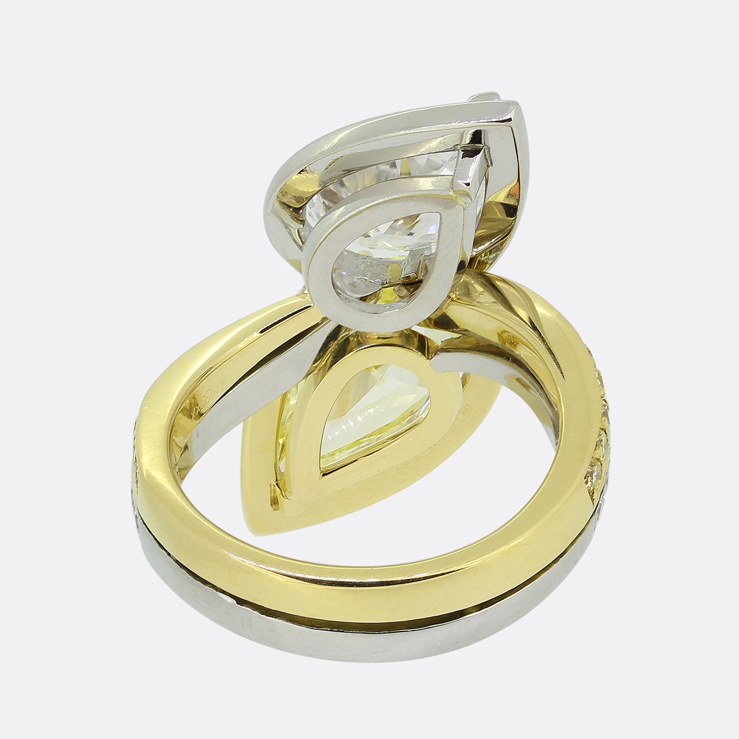 Boodles Fancy Intense Yellow Pear Cut Diamond Crossover Ring