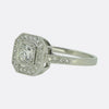 Art Deco Style 0.37 Carat Cushion Diamond Cluster Ring