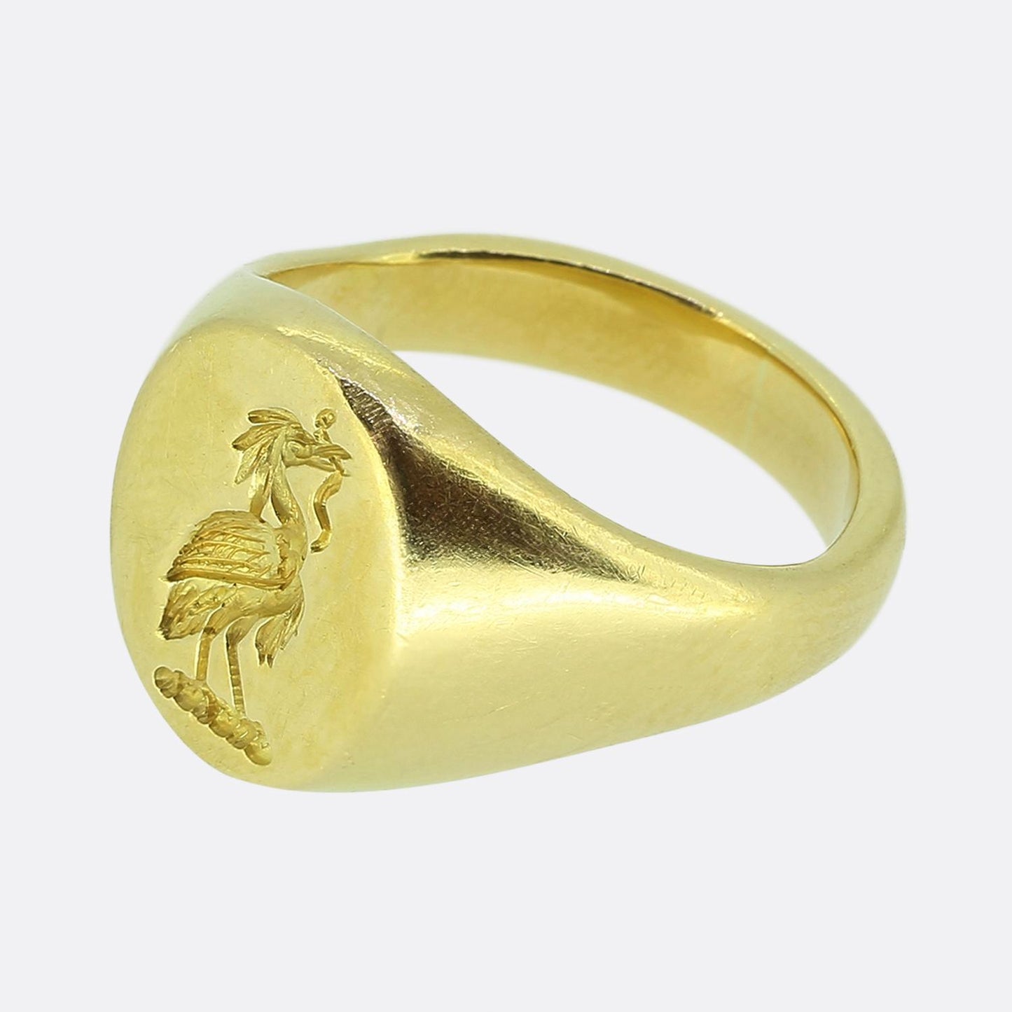 Vintage Rooster Intaglio Signet Ring