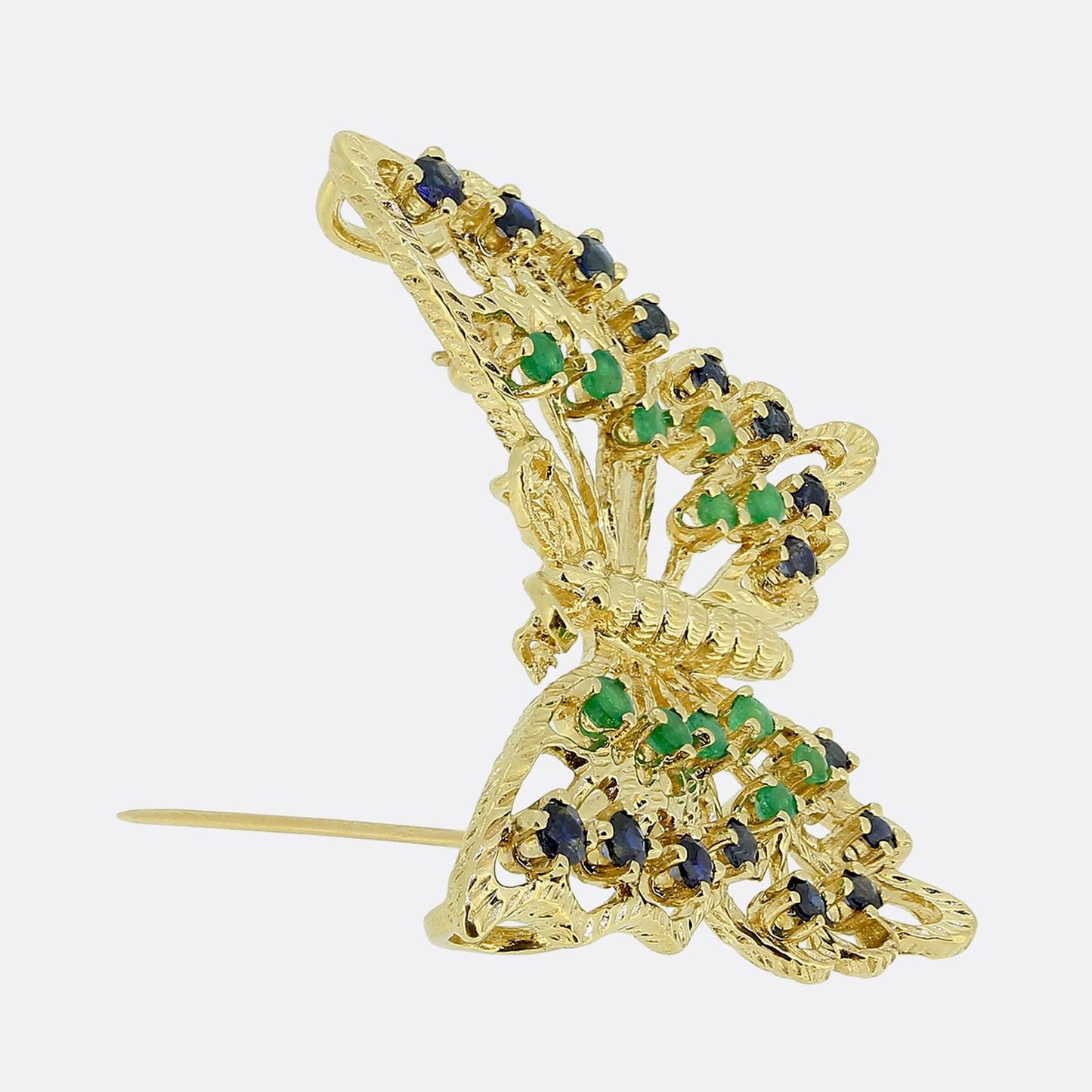 Fabergé Sapphire and Emerald Butterly Pendant Brooch