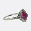 Art Deco Cabochon Ruby and Diamond Ring