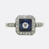 Art Deco Sapphire and Diamond Cluster Ring