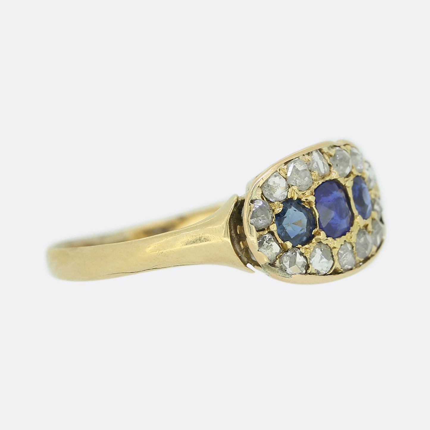 Victorian Sapphire and Diamond Cluster Ring