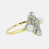 Art Deco Natural Pearl and Diamond Cluster Ring