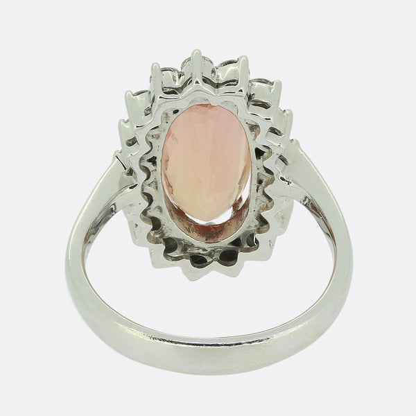 Vintage Imperial Topaz Diamond Cluster Ring