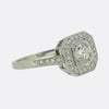 Art Deco Style 0.37 Carat Cushion Diamond Cluster Ring