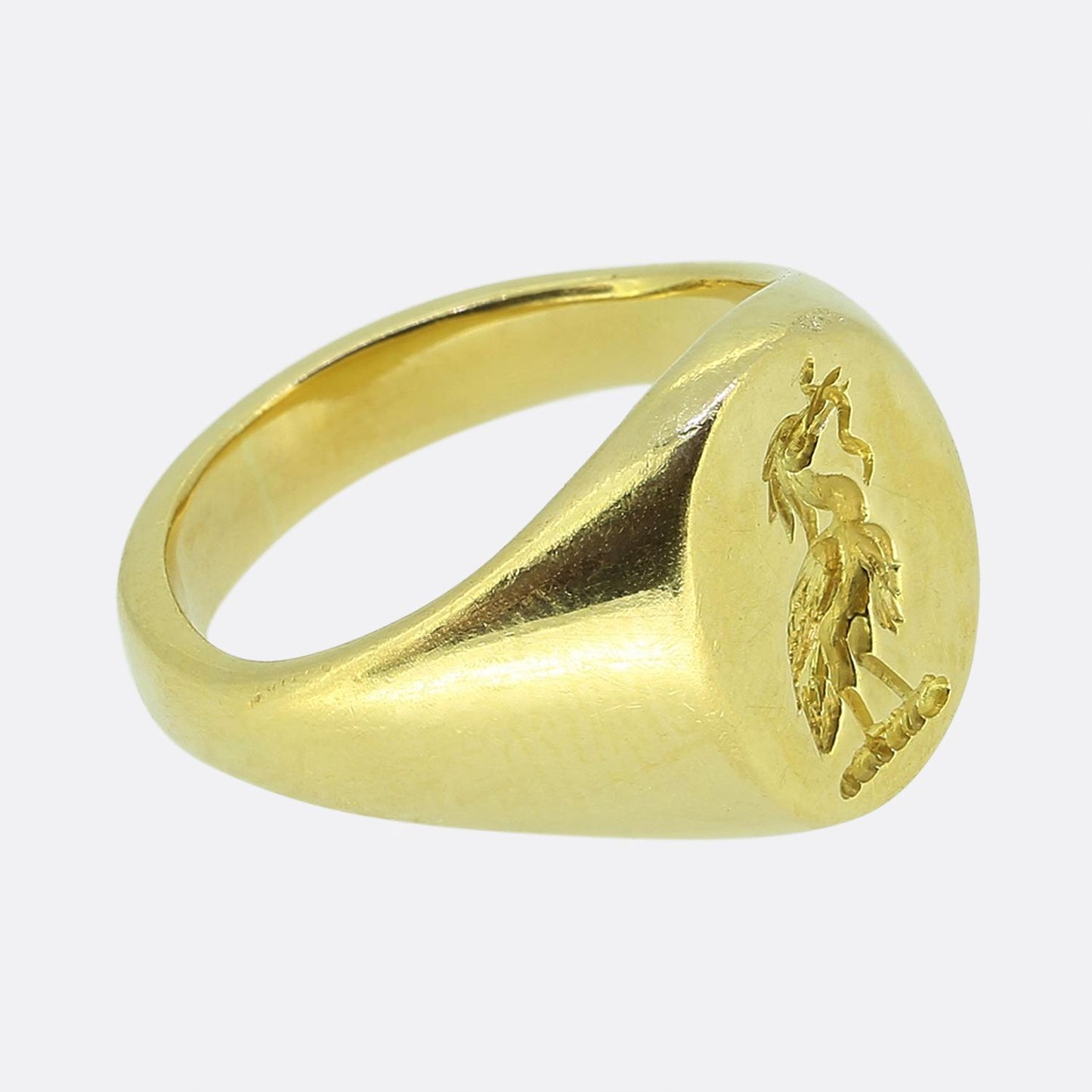 Vintage Rooster Intaglio Signet Ring