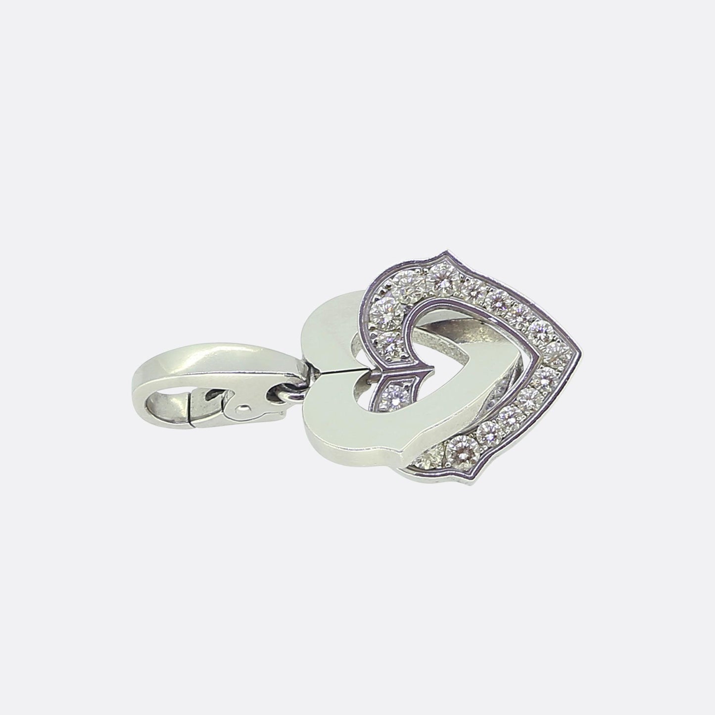 Cartier Double Heart Diamond Charm Pendant