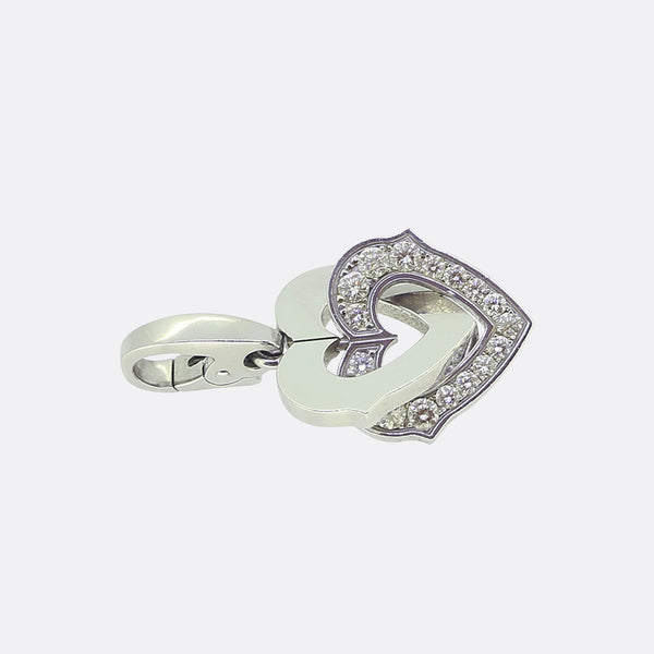 Cartier Double Heart Diamond Charm Pendant