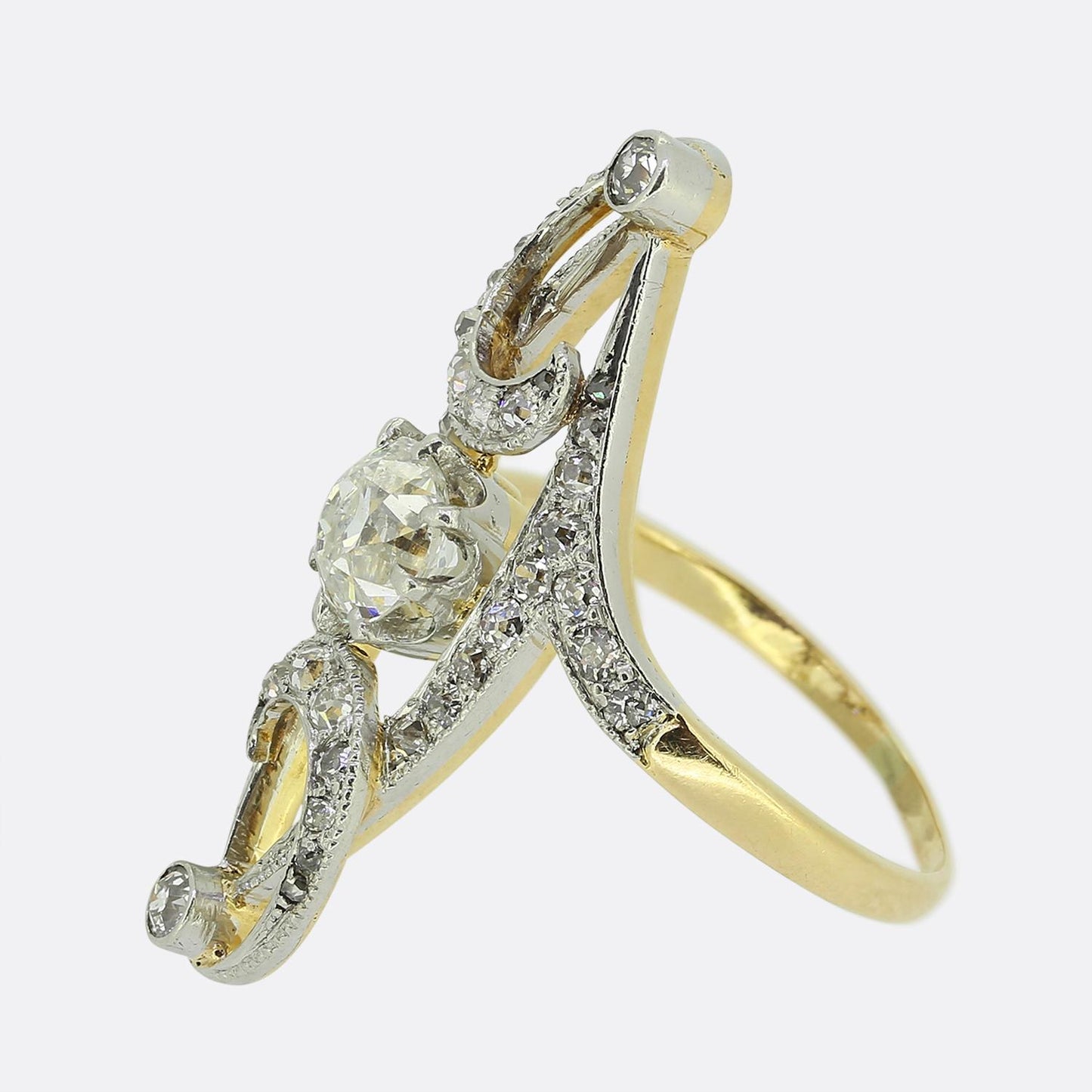 Edwardian Diamond Navette Ring