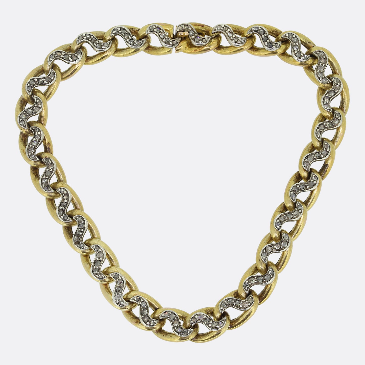 Antique French Diamond Chain Bracelet