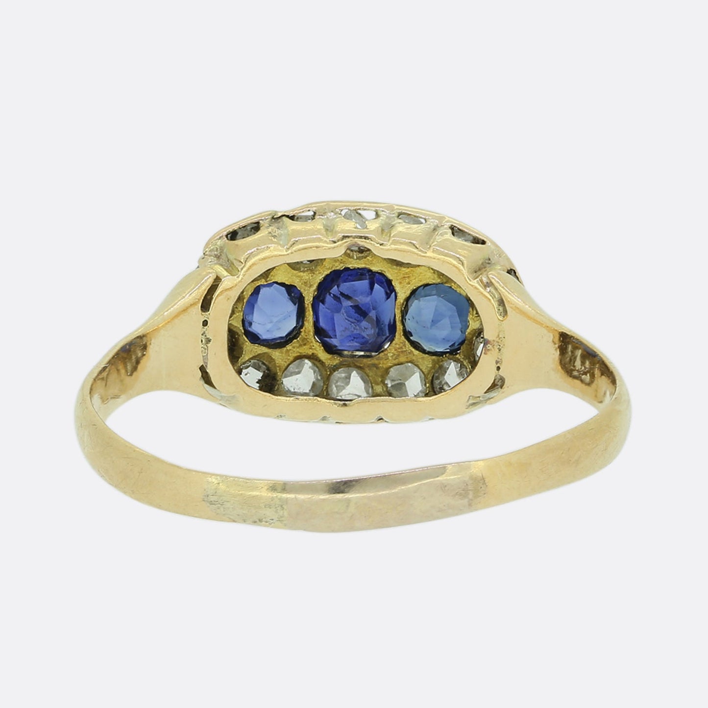 Victorian Sapphire and Diamond Cluster Ring