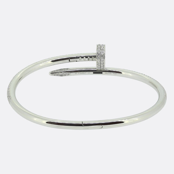 Cartier Classic Model Juste Un Clou Diamond Bangle Size 17