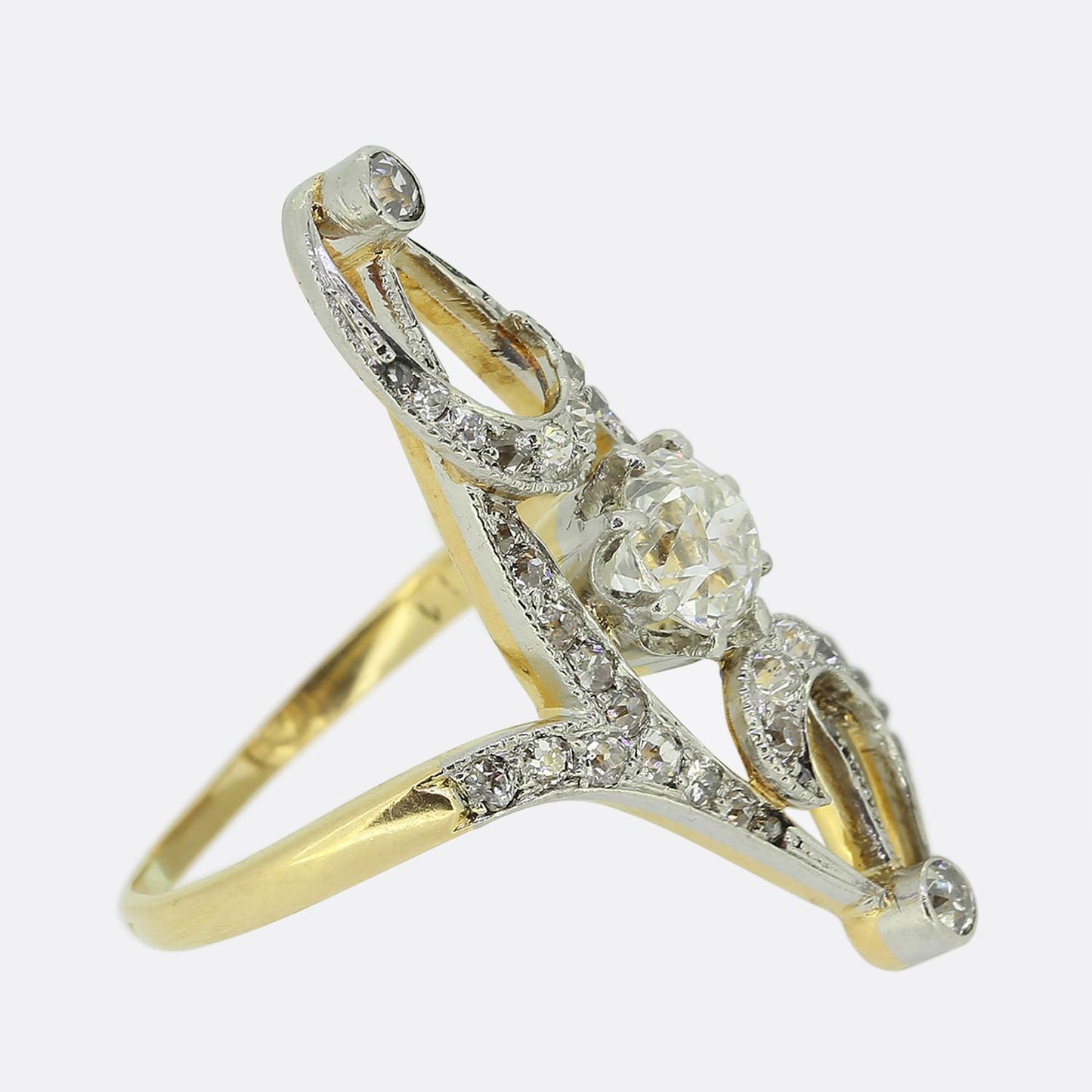 Edwardian Diamond Navette Ring
