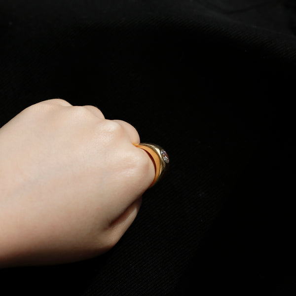 Vintage 1.60 Carat Old Cut Diamond Gypsy Ring