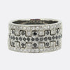 Vintage Black and White Diamond Interlocking Ring