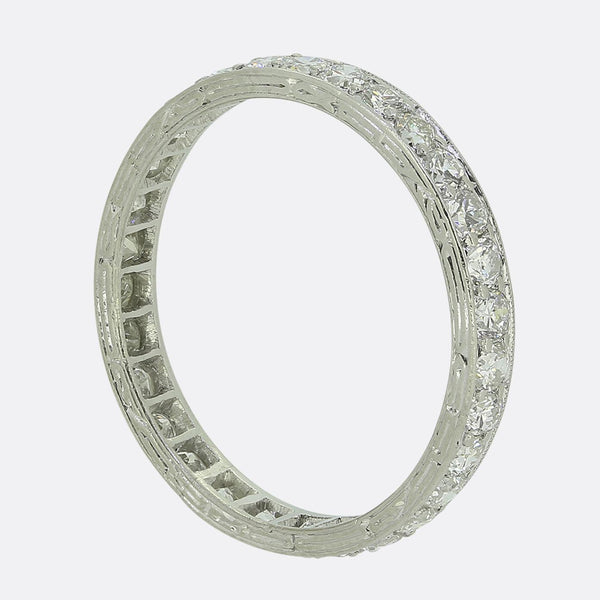 Art Deco Diamond Full Eternity Ring Size Q (58)