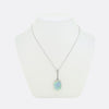 Vintage Black Opal and Diamond Pendant Necklace