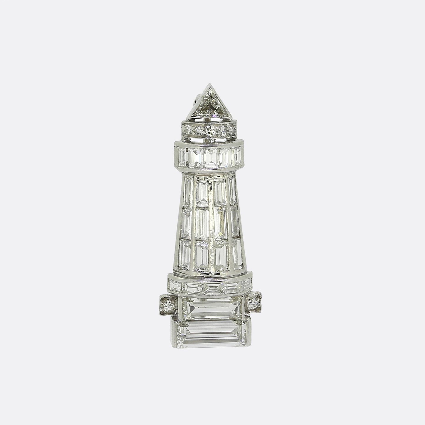 Art Deco Diamond Lighthouse Brooch