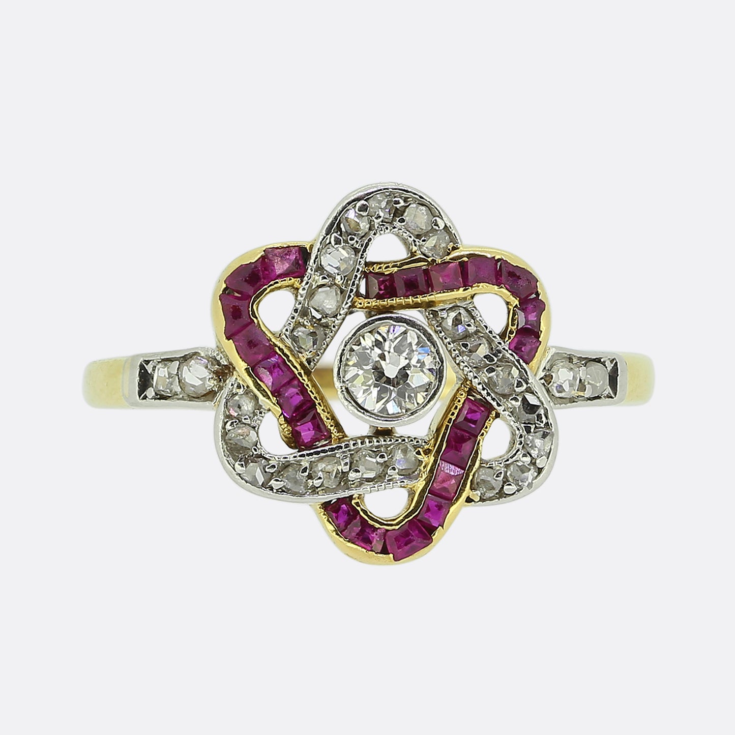 Art Deco Ruby and Diamond Star Ring