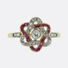 Art Deco Ruby and Diamond Star Ring