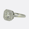 Art Deco Style 0.75 Carat Cushion Diamond Cluster Ring