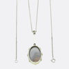 Vintage Black Opal and Diamond Pendant Necklace