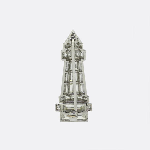 Art Deco Diamond Lighthouse Brooch