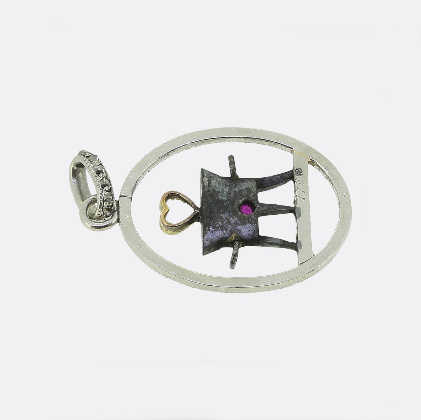 Cartier Ruby and Diamond Cauldron Pendant