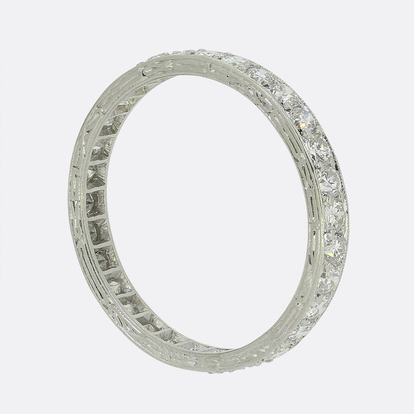 Art Deco Old Cut Diamond Full Eternity Ring Size Q (58)