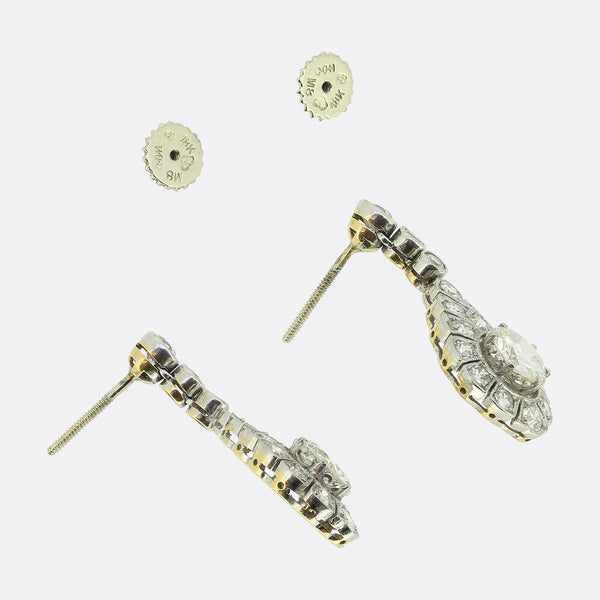 Edwardian Diamond Drop Earrings
