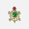 Cartier Emerald Ruby and Diamond Turtle Brooch