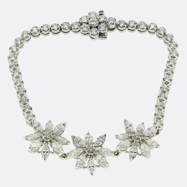 Asprey 5.00 Carat Diamond Triple Cluster Bracelet