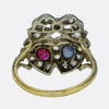 Victorian Sapphire and Ruby Double Heart Ring