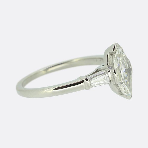 J.E Caldwell & Co. 1.30 Carat Marquise Cut Diamond Engagement Ring
