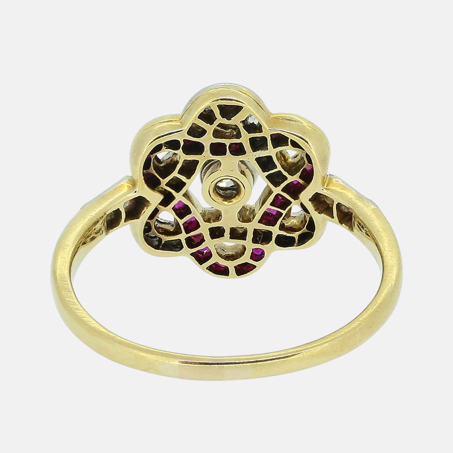 Art Deco Ruby and Diamond Star Ring