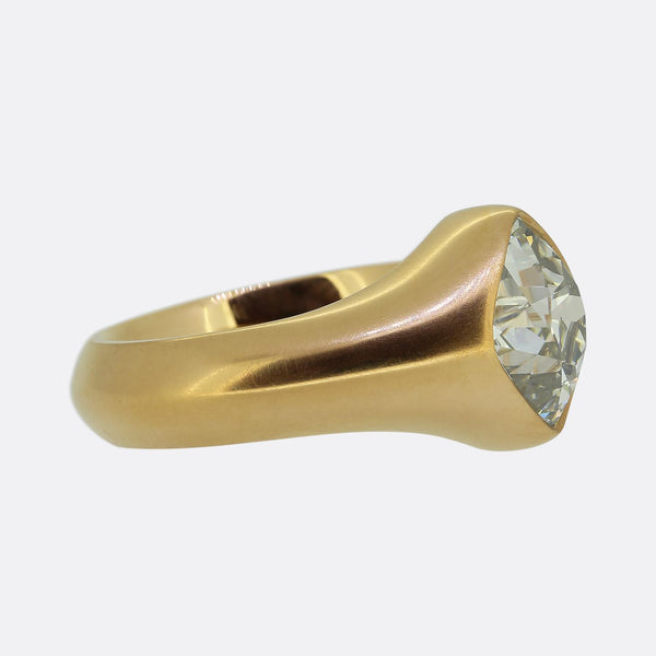 4.70 Carat Peruzzi Cut Diamond Ring