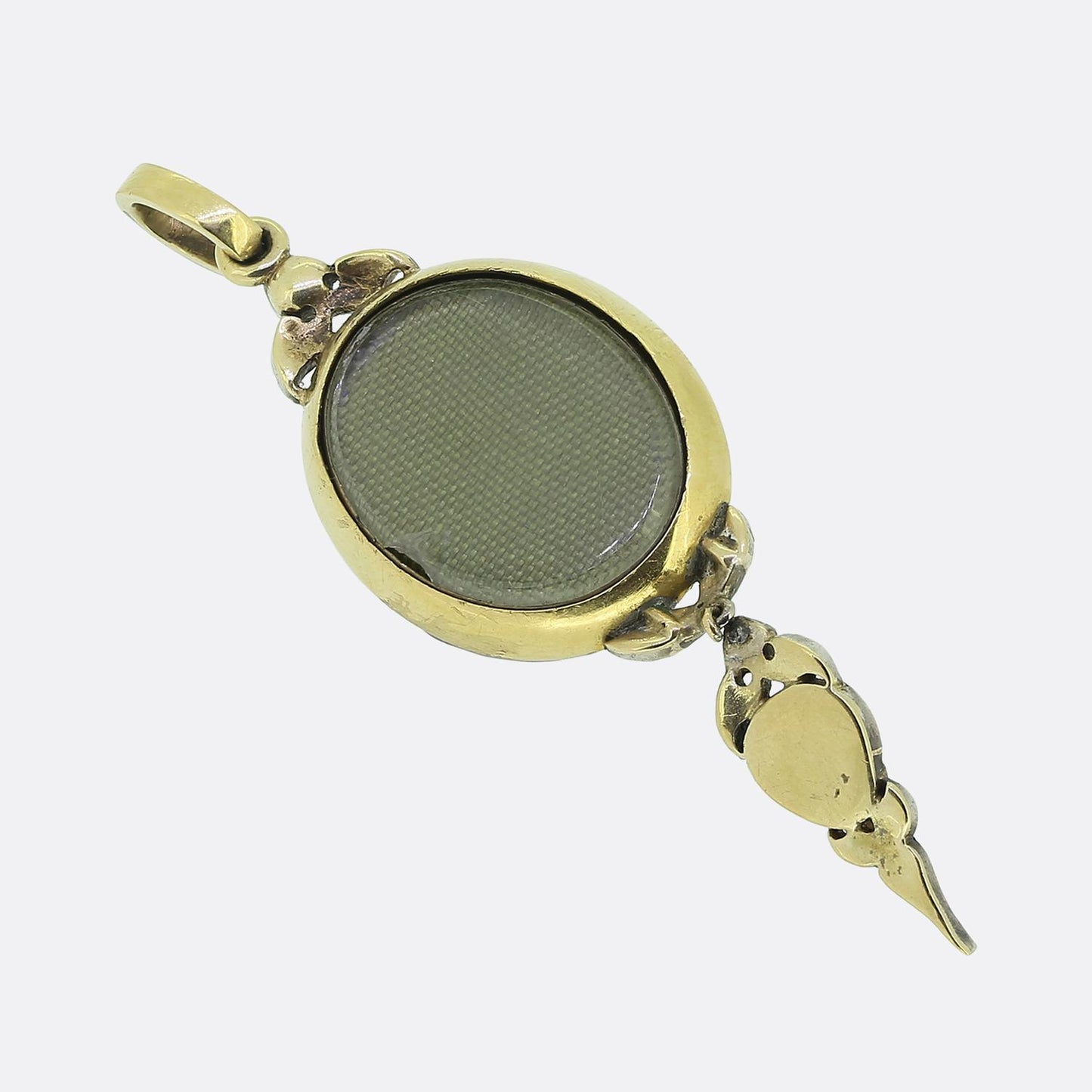 Victorian Blue Enamel and Diamond Locket Pendant