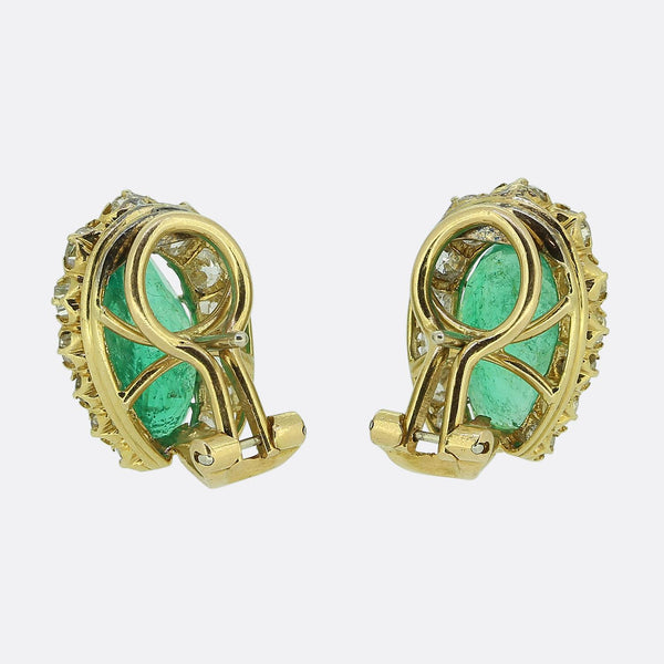 Victorian Emerald and Diamond Horseshoe Earrings