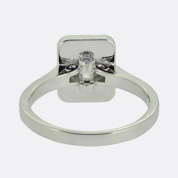 0.75 Carat Emerald-Cut Diamond Cluster Ring