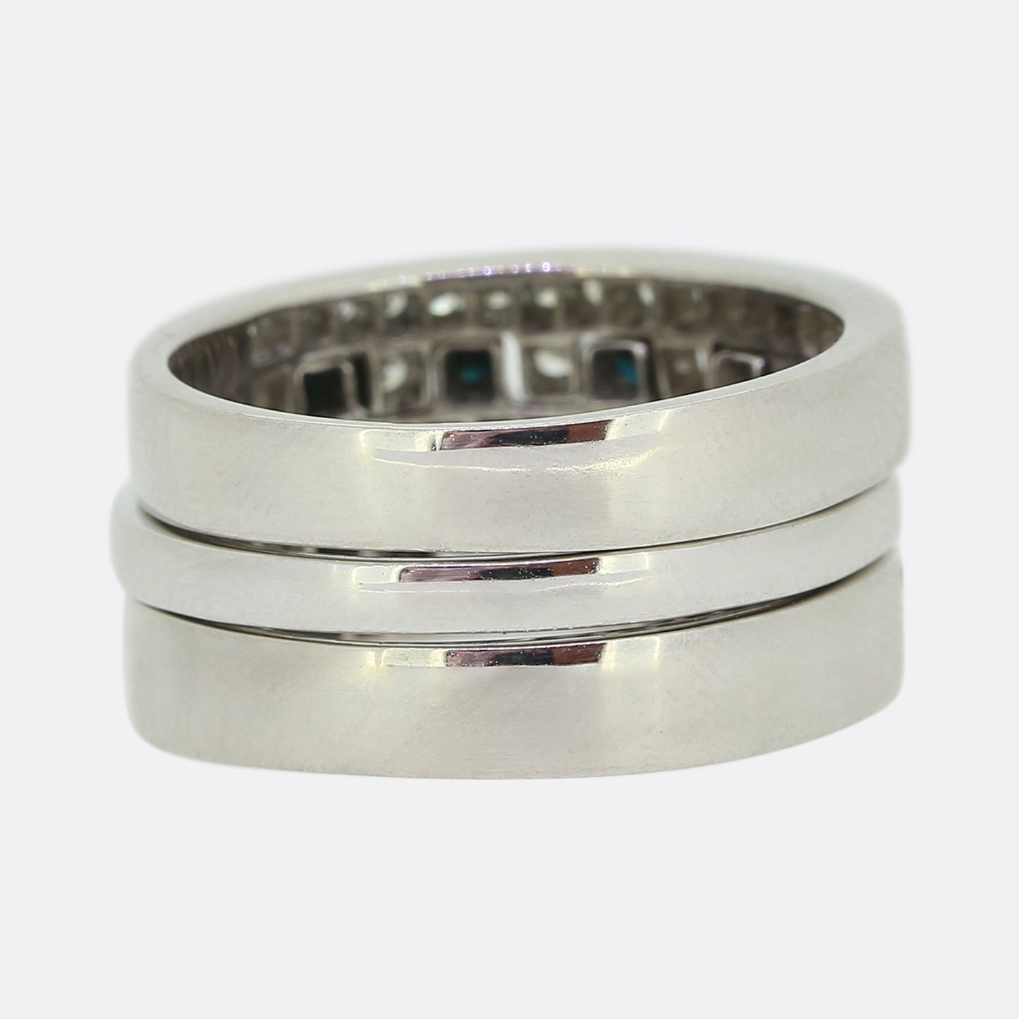 Vintage Black and White Diamond Interlocking Ring