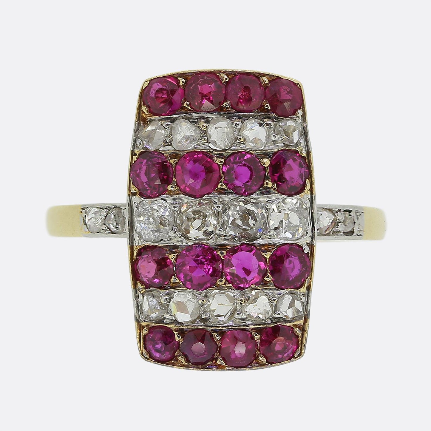 Art Deco Ruby and Diamond Tablet Ring